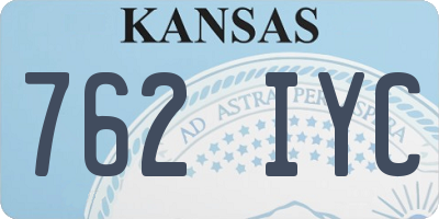 KS license plate 762IYC