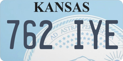 KS license plate 762IYE