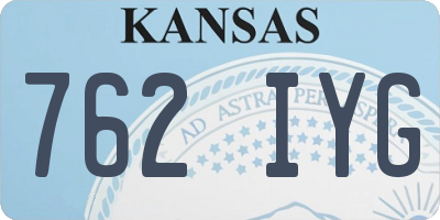 KS license plate 762IYG