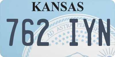 KS license plate 762IYN