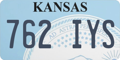 KS license plate 762IYS