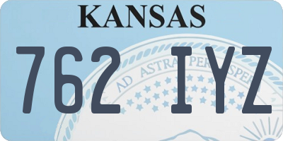 KS license plate 762IYZ