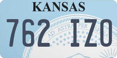 KS license plate 762IZO