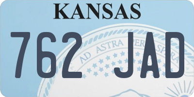 KS license plate 762JAD