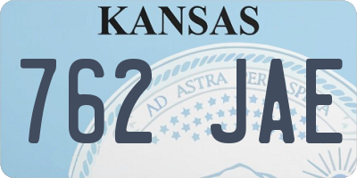KS license plate 762JAE