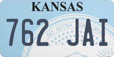 KS license plate 762JAI