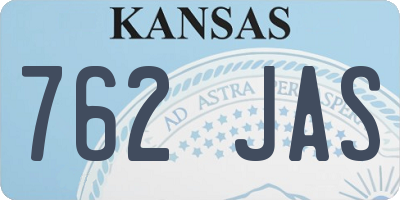KS license plate 762JAS