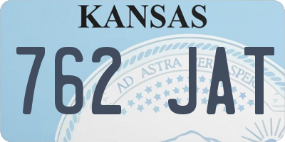 KS license plate 762JAT