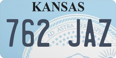 KS license plate 762JAZ