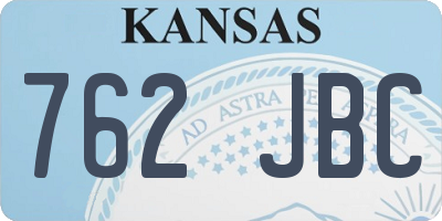 KS license plate 762JBC