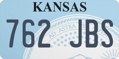 KS license plate 762JBS