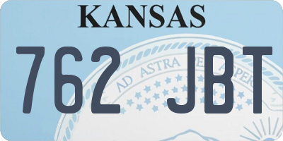 KS license plate 762JBT