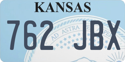 KS license plate 762JBX