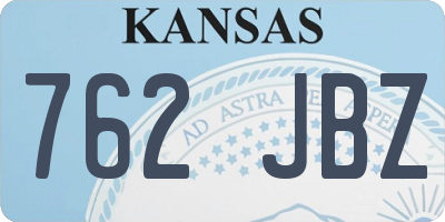 KS license plate 762JBZ