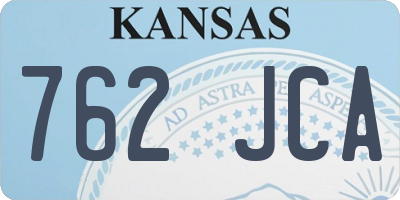 KS license plate 762JCA