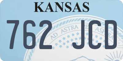 KS license plate 762JCD