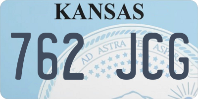 KS license plate 762JCG