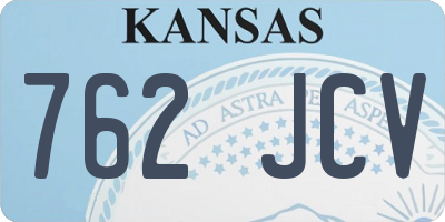 KS license plate 762JCV