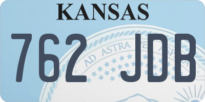 KS license plate 762JDB