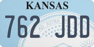 KS license plate 762JDD
