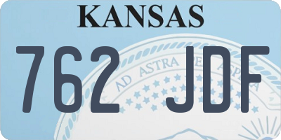 KS license plate 762JDF