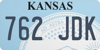 KS license plate 762JDK