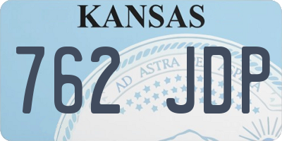 KS license plate 762JDP