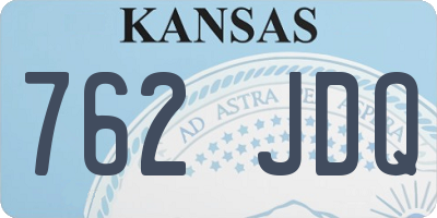 KS license plate 762JDQ