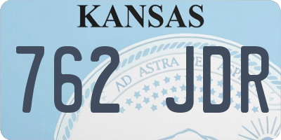 KS license plate 762JDR