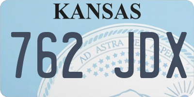 KS license plate 762JDX