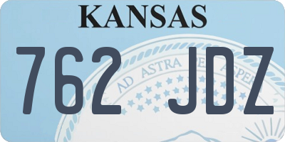 KS license plate 762JDZ