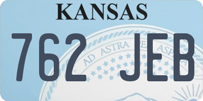 KS license plate 762JEB