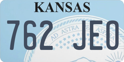 KS license plate 762JEO