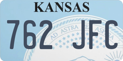 KS license plate 762JFC