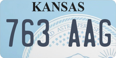 KS license plate 763AAG