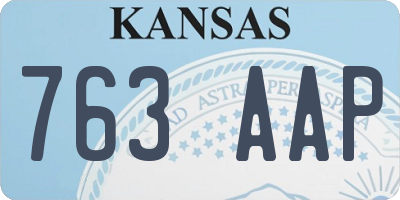 KS license plate 763AAP