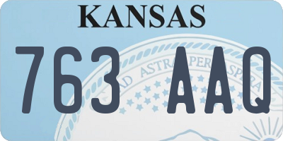 KS license plate 763AAQ
