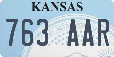 KS license plate 763AAR
