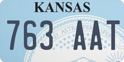KS license plate 763AAT