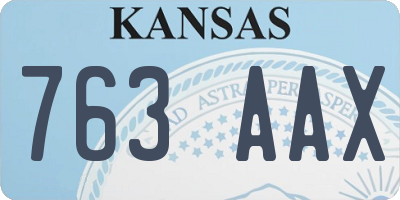 KS license plate 763AAX