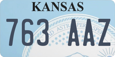 KS license plate 763AAZ