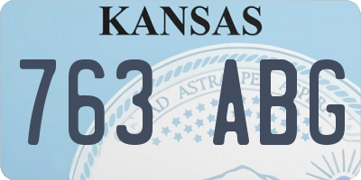 KS license plate 763ABG