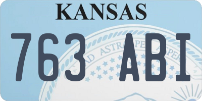 KS license plate 763ABI