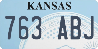 KS license plate 763ABJ