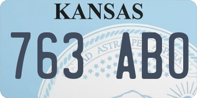 KS license plate 763ABO
