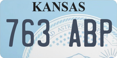 KS license plate 763ABP