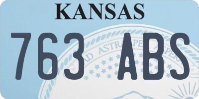 KS license plate 763ABS