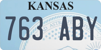 KS license plate 763ABY