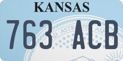 KS license plate 763ACB