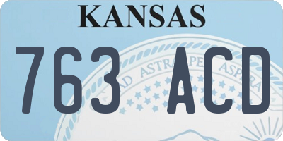 KS license plate 763ACD